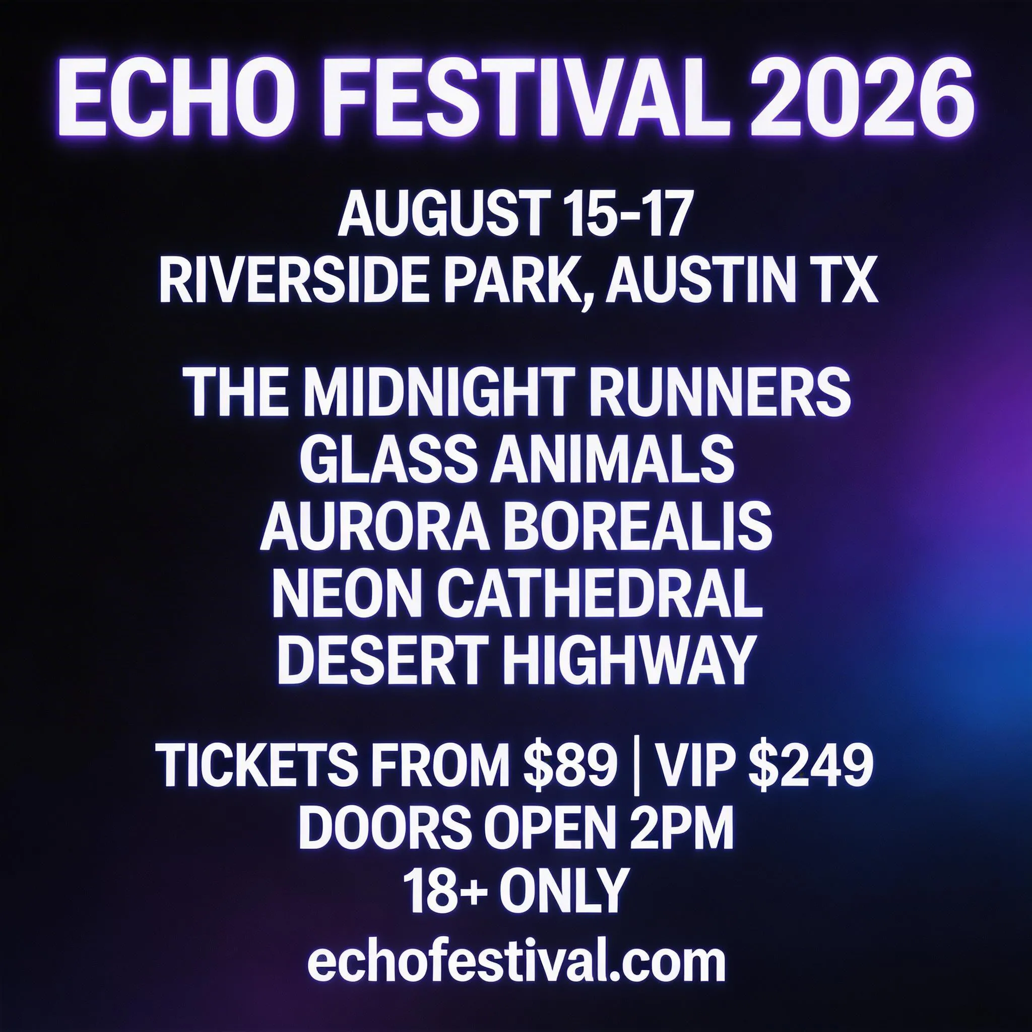 Seedream 5.0 Lite: ECHO FESTIVAL 2026 poster