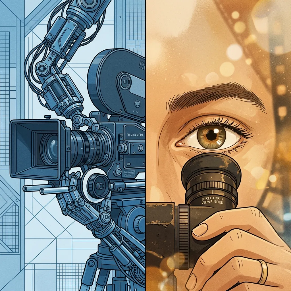 Execution vs the director's eye: mechanical precision on the left, human judgment on the right